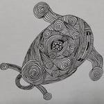 夏みかん 牛の頭蓋骨