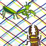 1260「カマキリとクワガタ」作者：CHABI