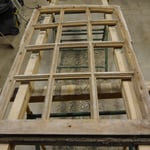 Un vantail après dépose des vitrages