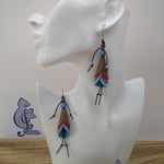 VENDUES ! B.O. COTINES modèle CÉLINE sépia/rouge/bleu azur