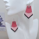 VENDUES ! B.O. FORMIDABLE modèle SANDRINE Breloque éventail rose dragée et cuir rose/rose clair/bleu nuit/gris clair