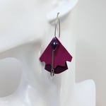 VENDUES ! B.O. FORMIDABLE modèle n°5 Cuirs fuchsia et prune, breloque diamant prune