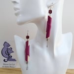 VENDUES ! BO Formidable modèle CAROLE version longues, cuir fuchsia, hexagone amarante