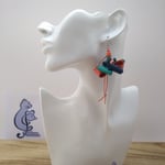 B.O. COTINES modèle VIRGINIE bleu pétrole/vert prasin/orange