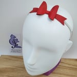 Serre-tête nœud en cuir rouge