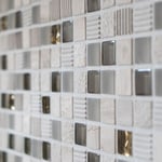 Mosaico Marmo Vetro 15mm Graffiti Mix Grigio Oro