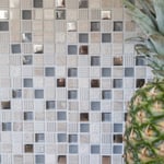 Mosaico Marmo Vetro 15mm Graffiti Mix Grigio Metal