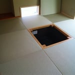 堀こたつ　ヘリ無し4.5畳55mm厚　美草引目市松グリーン