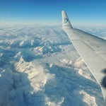 Flug über die Alpen nach Zürich