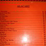 Un menu d'un lodge à 3500m, pendant le trek