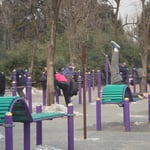 En entrant dans le parc