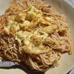 Rice noodles with eggs, pendant le trek