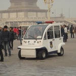 Une voiture passe-partout de police, à Beijing