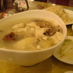 La soupe faite avec les restes du canard, et du tofu... 