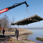 Vogelschutz: Demontage des alten Flussseeschwalbenfloß (2021) 