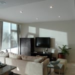 Cosmopolitan Building, Interior Work: Gypsum Board Walls, Ceilings, Facias, ACT Ceilings, Metal Cladding, Vinyl Flooring, Wood Finish, Architectural Ceilings