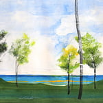 3. Lesa Chittenden Lim, "View of the Bay", 21” x 25”, watercolor and pastel