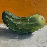 30. Nancy Bea Miller, "Curling Cucumber", 6” x 8”, oil on linen