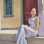 Shushana Rucker, "Looking Into Her Future", 20” x 16”, oil on panel