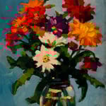 Al Gury, "Birthday Bunch", 16” x 12”, oil on panel
