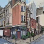 Shushana Rucker, "Flowery Restaurant", 12” x 24”, oil on panel