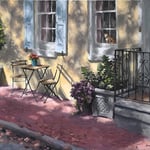 Scott Jackson, "Makeshift Cafe", 18" x 24", oil on canvas