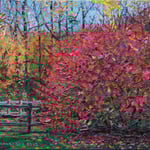 38. Fred Danziger, "Autumn Redbush", 7” x 9”, oil on panel