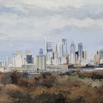 Shushana Rucker, "Winter Skyline", 6” x 12”, oil on panel