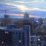 7. Patrick Crofton, "Doubletree on Broad", 11” x 14”, oil on panel