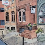 Shushana Rucker, "Vegan Spot", 4” x 4”, oil on panel