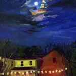 Kate Kern Mundie, "Winter Solstice (Full Moon)", 12” x 9”, oil on panel