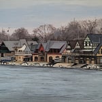 Shushana Rucker, "Winter Row", 6” x 12”, oil on panel