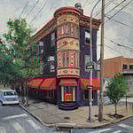 Shushana Rucker, "Rose Tattoo", 6” x 6”, oil on panel