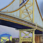 Nicole Maye Luga, "Golden Hour Suspension", 12" x 6", oil on panel