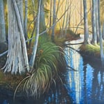 Eliza Auth, “Creek in the Cedars”, 24" x 24", oil on canvas