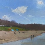 Brad Davis, "Brookville Lake, Before the Eclipse", 9” x 12”, oil on panel