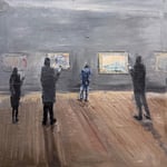 Gregory Prestegord, "New Age and Old School People", 24" x 24”, oil on panel