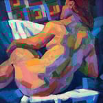 Al Gury, "Nude", 16" x 16", oil on panel