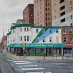 Shushana Rucker, "Student Lunch", 12” x 12”, oil on panel