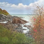 Eliza Auth, “Wild Fuschia”, 36" x 36", oil on canvas