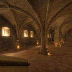 Das »Cellarium«, eine zweischiffige Halle aus dem 13. Jahrhundert, diente als Vorratsraum.