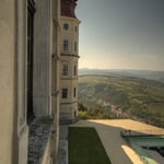 Ein Blick von der Terrasse des Festsaales in Richtung Westen
