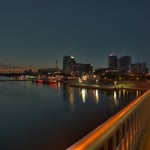 Die "Alte Donau" zur "blauen Stunde"