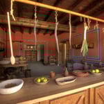 Carnuntum Petronell: Küche im Hauptgebäude