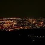 Blick vom Kahlenberg auf die Donau und die Donauinsel
