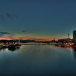 Die "Alte Donau" zur "blauen Stunde"