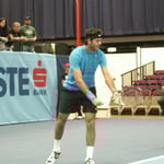 Juan Martin del Potro ist bereit zum Service