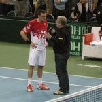 Ein Interview on court nach Andi's Sieg