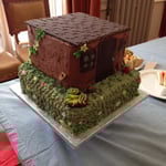 Is it a cake, is it a shed? It's a cake shaped like a shed! courtesy of 'The Intolerant Wife' for our opening party