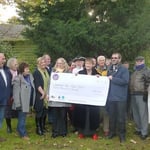 Very happy volunteers with the cheque from the People's Millions for £50,000 